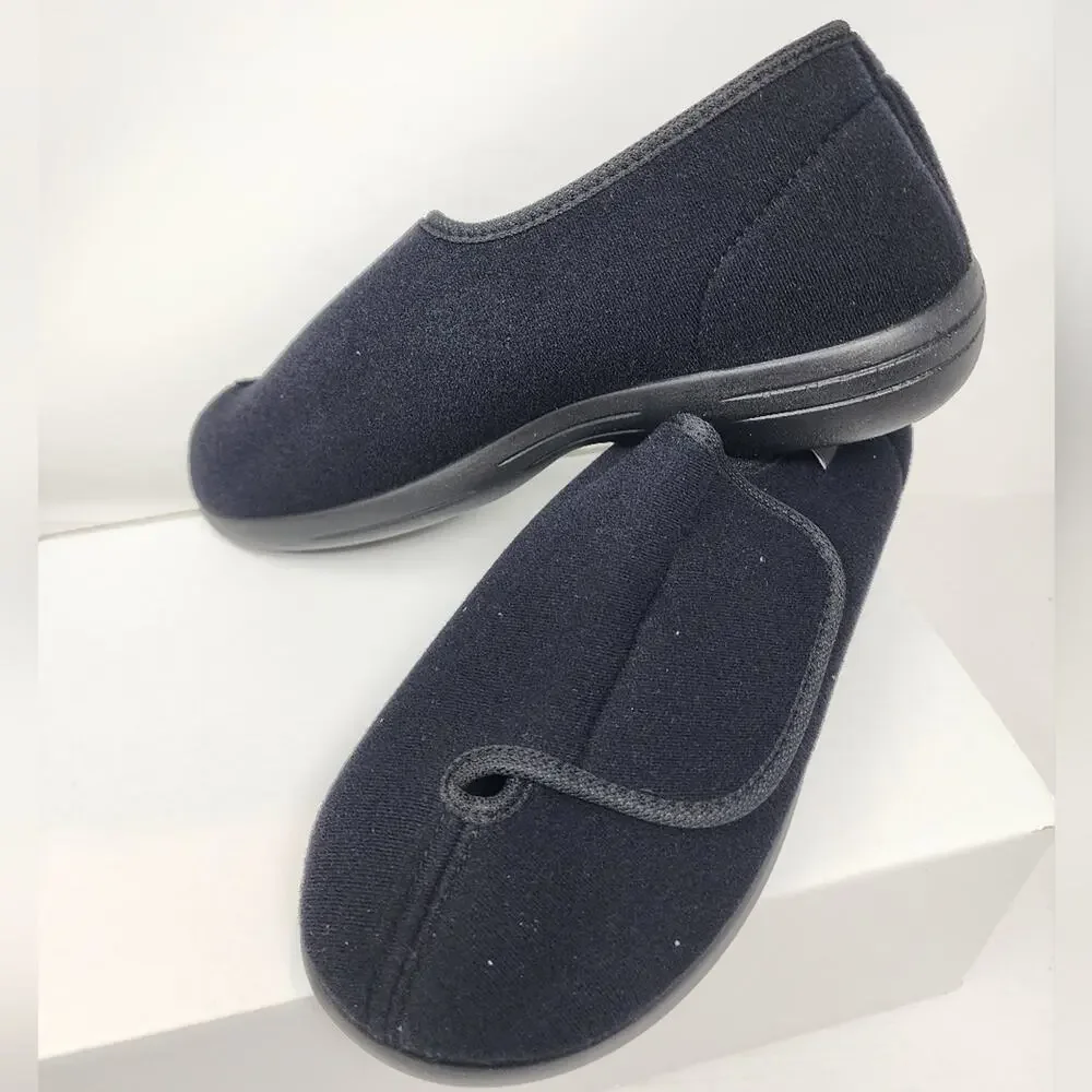 New Schawos Black Slipons Stretch Orthopedic Shoes Comfort 889 Men's Size 9.5‎